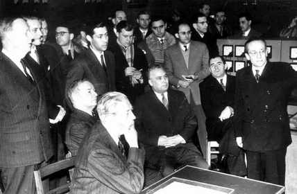 Премьер-министр Великобритании Г.Макмиллан, Ф.Р.Козлов (в центре), А.А.Громыко . Февраль 1959 г.