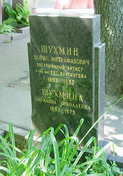 Могила Бориса Шухмина на Новодевичьем кладбище