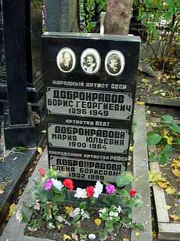 Могила Добронравовых на Новодевичьем кладбище
